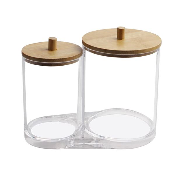 2-in-1 Acrylic Storage with Bamboo Lid