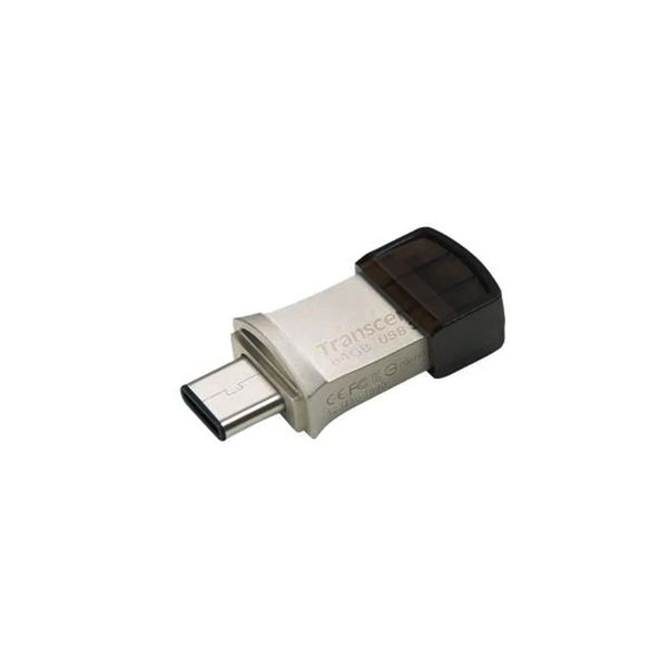 Transcend 64GB Jetflash 890 USB-C &amp; USB 3.1 OTG Flash Drive - Silver