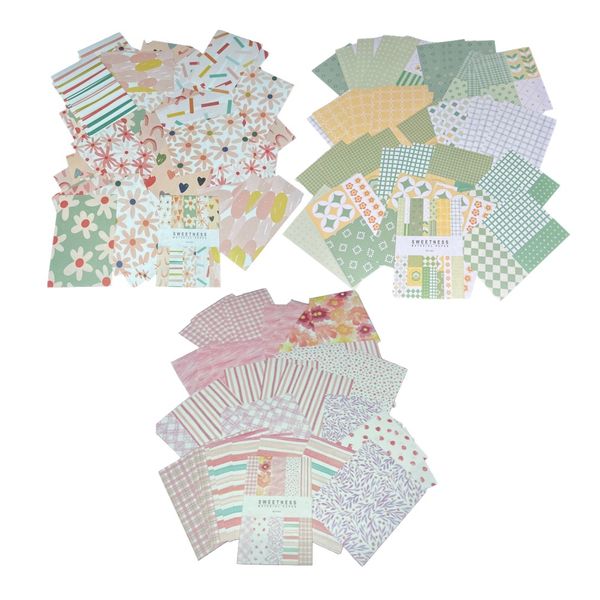 Craft Mixed Colour Decorative DIY Scrapbooking Paper Pads Set of 3 - 8.3cm