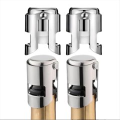 4PCS Champagne Stoppers with Stainless Steel, Champagne Saver with Silicone