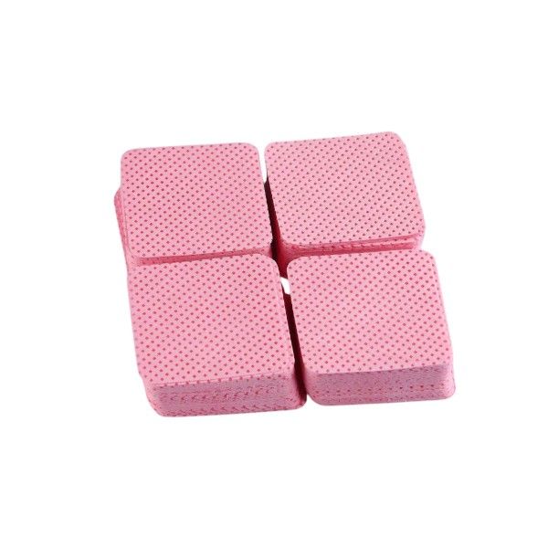 200 Pack - Lint-Free Non-Woven Nail Polish Removal Pads - Pink