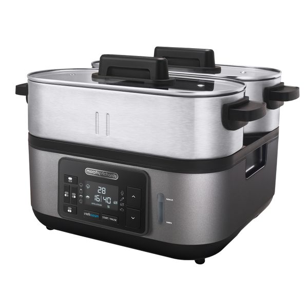 Morphy Richards Food Steamer Digital Stainless Steel Black 3L 1600W "Intelli Steam