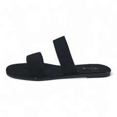 ST Suede PU Two-Strap Slide Sandal A2BAR