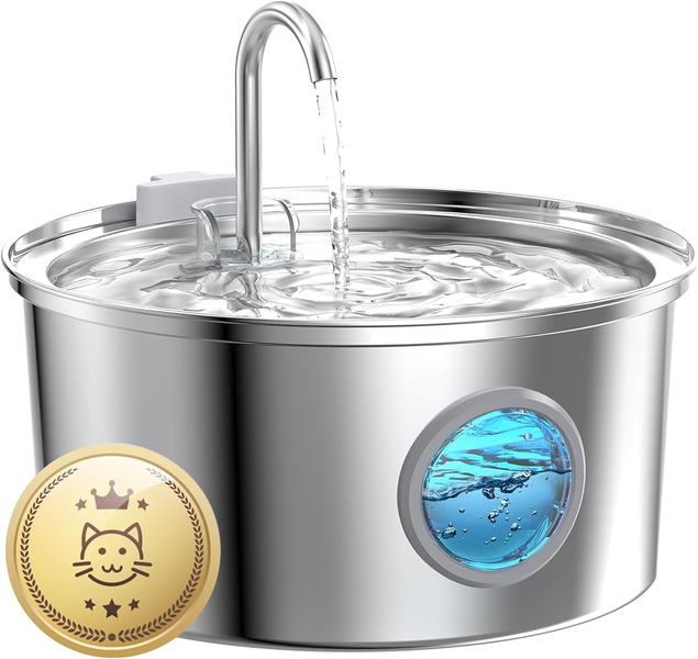 3.2L Stainless Steel Pet Drinking Fountain - 30 dB Ultra - Quiet Operation