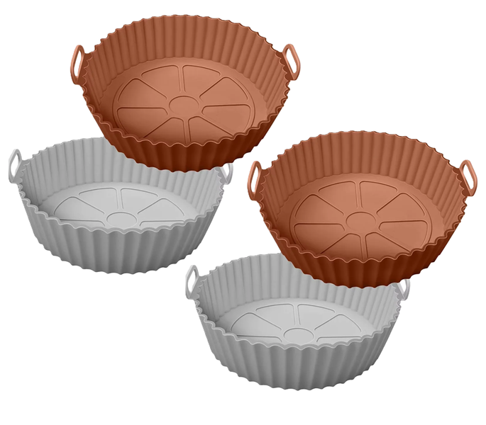 4 x IPSTYLE Reusable Silicone Air Fryer Liners Pots Air Fryer Silicone Pot