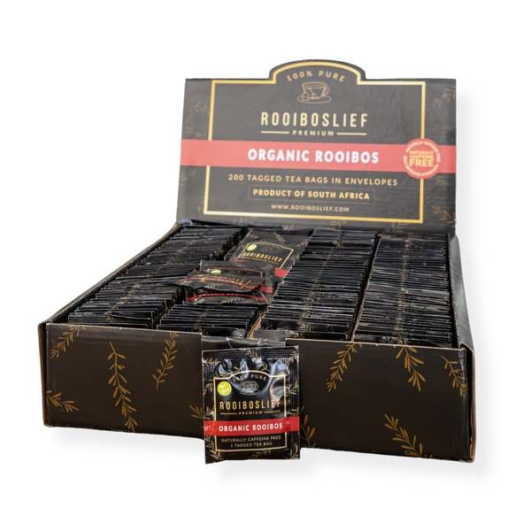 400g Organic Rooibos Tagged Teabags in Envlopes | 200's Catering Box