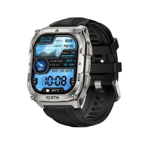 KOSPET Tank M4 Smart Watch for Men - Silver, Full Stainless Steel