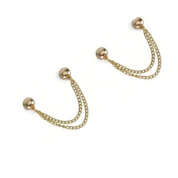 2 Piece Gold Magnetic Chain Cuff Clips - Stylish Clothing Fix