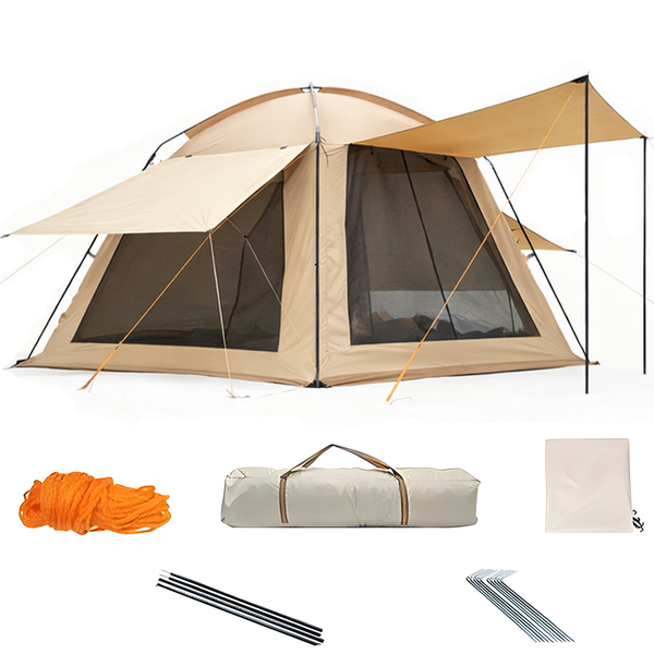 Family Camping Tent 4-6 Person Tall Porch Outdoor Shelter