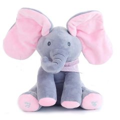 Music Singing Elephant Plush Toy - Pink &amp; Grey