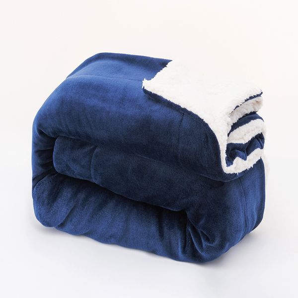 Sherpa Lamb Wool Blanket Thickened Double Layer Flannel Blanket