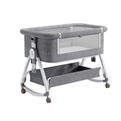 Movable Baby Crib with Foldable Height Adjustable Splicing Large Bed