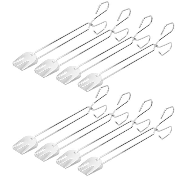 Stainless Steel Kitchen Tongs 8pcs Mini Portable BBQ Food Tweezer Clip