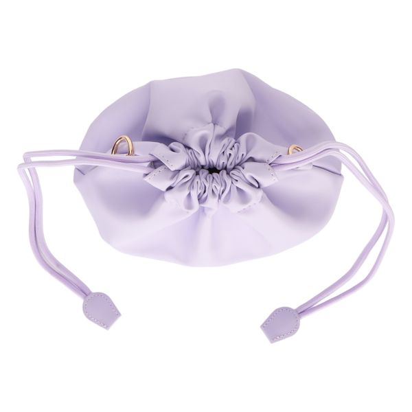 Purple drawstring camera pouch