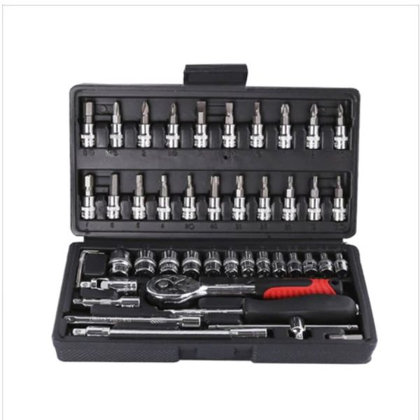 Multifunctional 46 PIECE 1/4" SOCKET TOOL SET