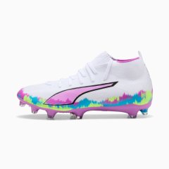 Puma Women's Ultra 6 Match+ Brilliance Firm/Artificial Ground Soccer Boots - White/Fizzy Apple/Bright Aqua/Pure Magenta