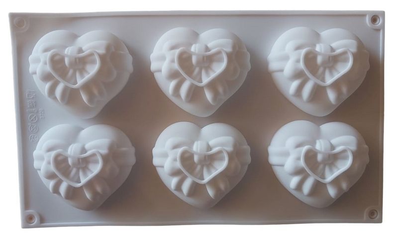 Hearts with bows Soap/Candle Mould