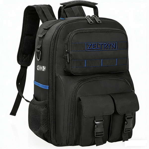 ZELTRYN Heavy-Duty Electrician's Tool Backpack - Large-Capacity Multi