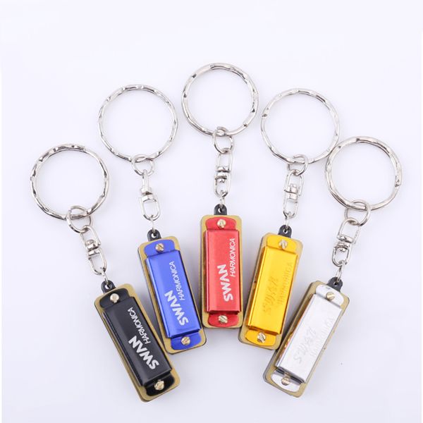 Keychain Harmonica 4 Holes 8 Tones Key of C Mini Instrument for Beginners
