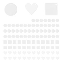 Acrylic Keychain Blanks Decoration Crafts Round Heart-Shaped for DIY Tags