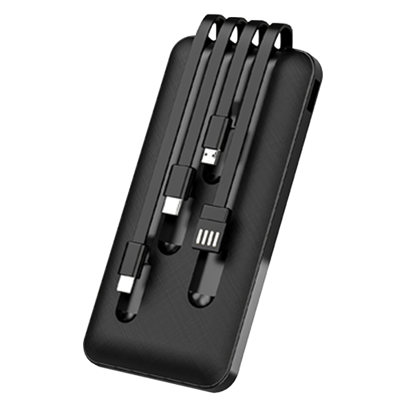 20000mAh Powerbank Portable 4 Output Built In Cable Power Bank Fast Charge