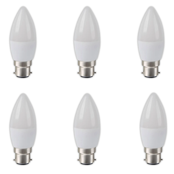 Starlit 5W LED Candle Bulb B22 6000K- 6 Pack