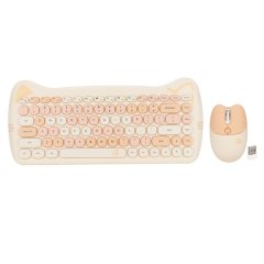 Keyboard Mouse Combo Gaming Wireless Milk Tea