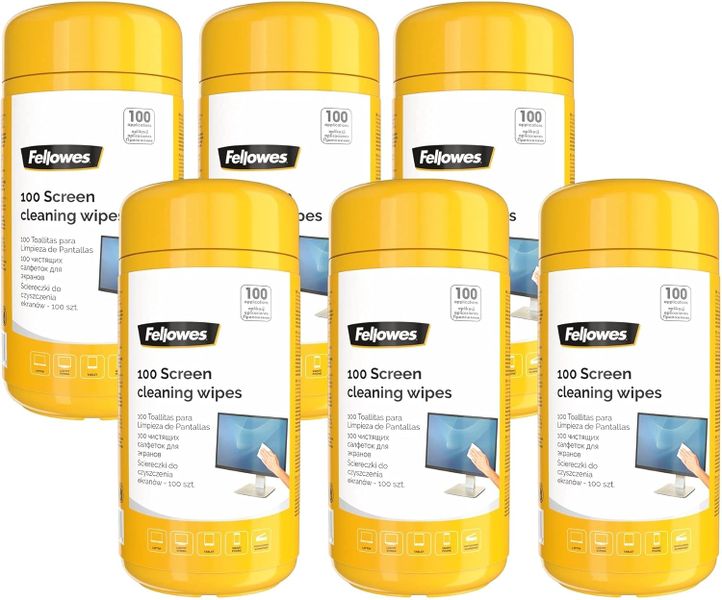 Fellowes Screen Cleaning Wipes 6 Pack