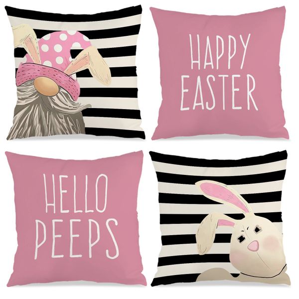 4PCS Spring Easter Theme Pillow Cover, 45x45cm Soft Bed Pillow Covers