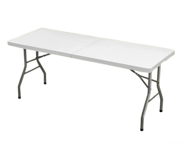 1.8m Heavy Duty Portable Folding Table - Foldable White Trestle Table