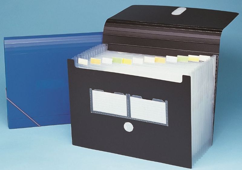 Bantex Expanding File 6 Partitions - Colbalt Blue