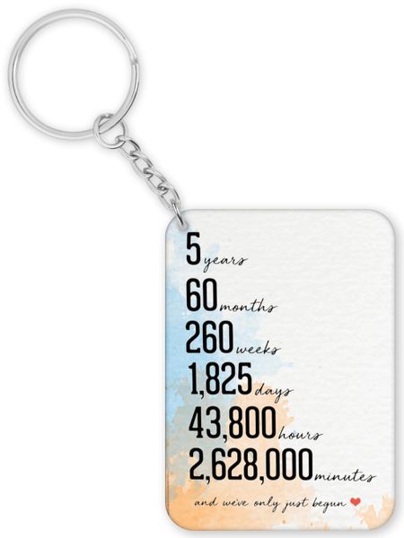 5 Years 5th Anniversary Gift Keyring