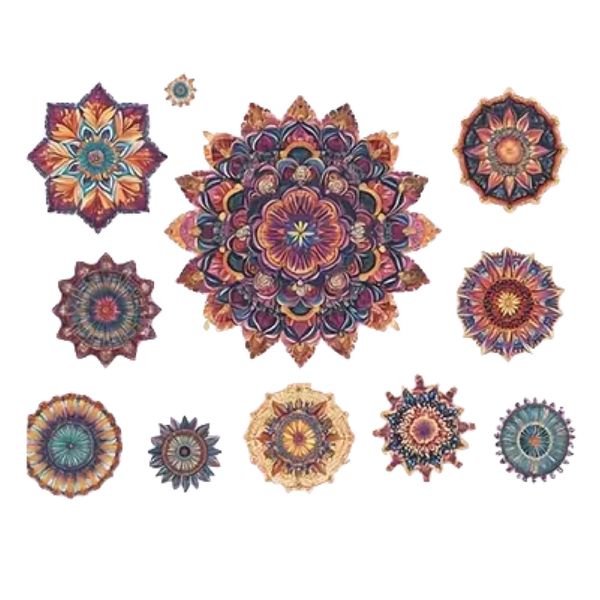 Decor Self Adhesive Colourful Vibrant Mandal Wall Decal Sticker - 60cm