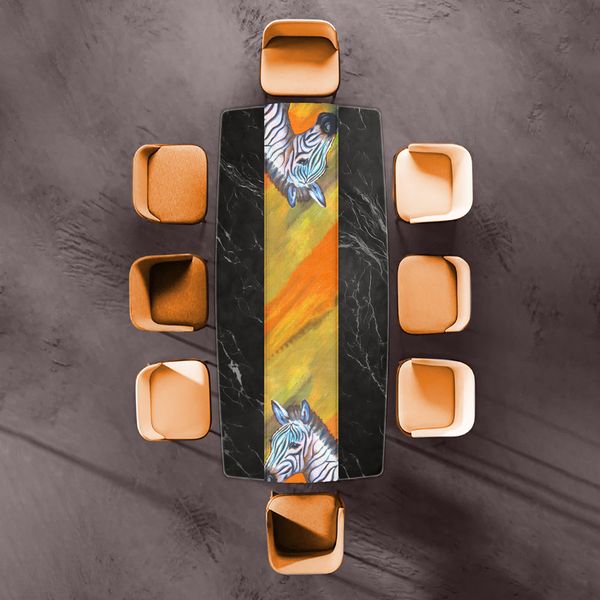 Colourful Zebra Table Runner by Wikus Hattingh