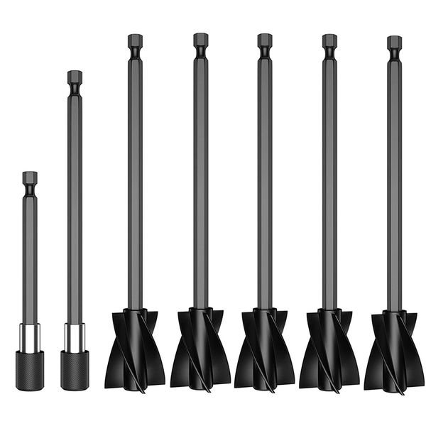 5 Pcs Resin Mixer Paddles with 2 Extension Rods Epoxy Compatible with None
