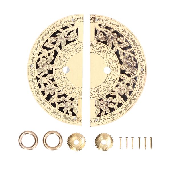 11cm Brass Flower-Pattern Round Knob for Wardrobes