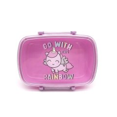 Cartoon Unicorn Box For Lunch Student Pink Student Children Back To School