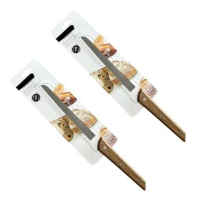 2 Piece Bread Knife Set 8" Anti-Static Stainless Steel with Wooden Handle.