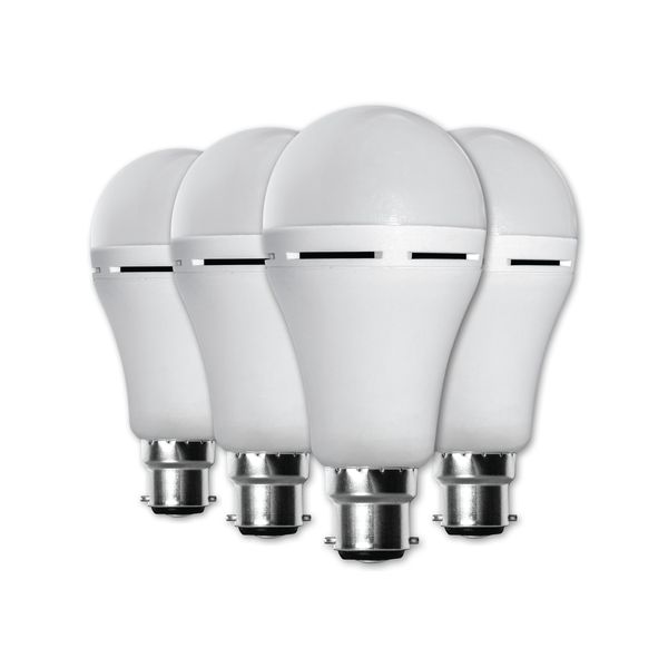 Elecstor 7W B22 Rechargeable Globe 1200mah A60 Warm White 4 Pack