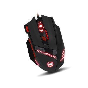 Zelotes T90 8000 DPI 8 Button Multi Colour USB Wired Gaming Mouse - Black