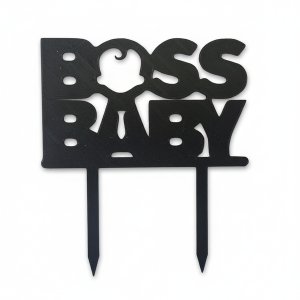 Boss Baby Cake Topper - Black - Baby Shower &amp; Birthday - 3D Printed