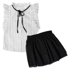 Kiwichild- Girls Black and White Two-Piece Set