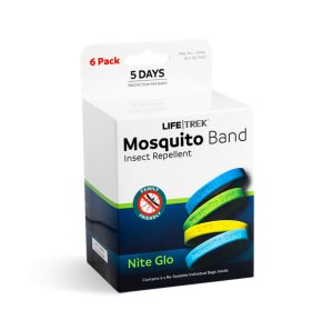 Lifetrek DEET Free Mosquito Repellent Adult Wrist Band Nite Glo 6 Pack