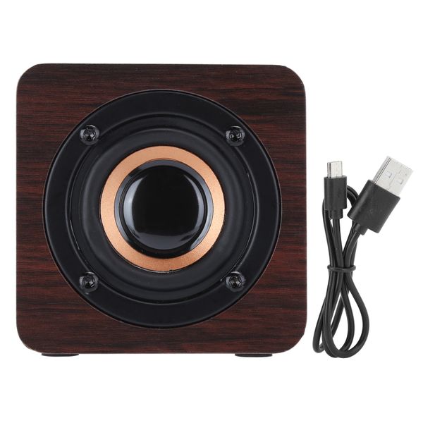 Portable Bluetooth Speaker Loudspeaker Box Equipment with Walnut Wood Grain