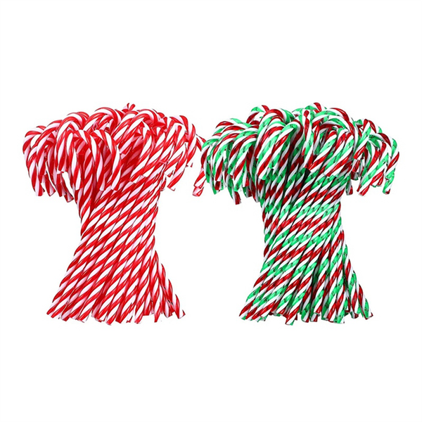 60 Pcs Christmas Acrylic Cane Christmas Trees Hanging Home Gifts Toys