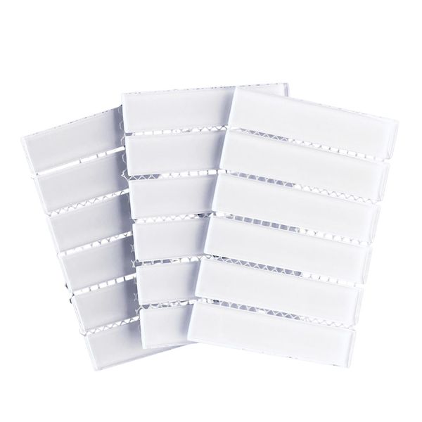 Mosaic Tiles White Glass Rectangles 23x98x4mm (Crafting Tiles)