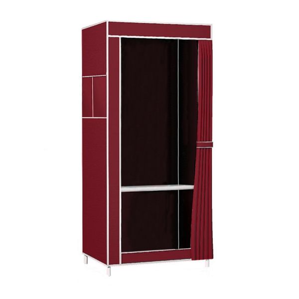 Dustproof Cloth Wardrobe Portable Closet Organizers, Clothing Storage - Red