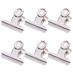 DELI 6PCS 38mm Binder Clips Small Metal Paper Fasteners Rust-Resistant