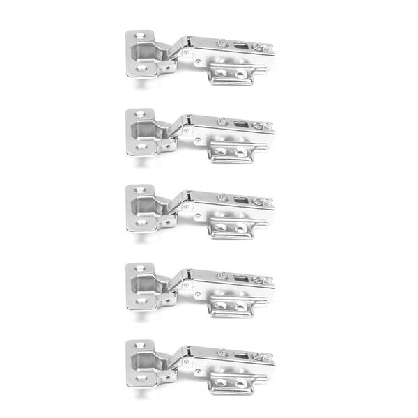 ROCO 110 Degree Soft Closing 4 Hole Base Plated Cupboard Hinge 9mm 5 Pack