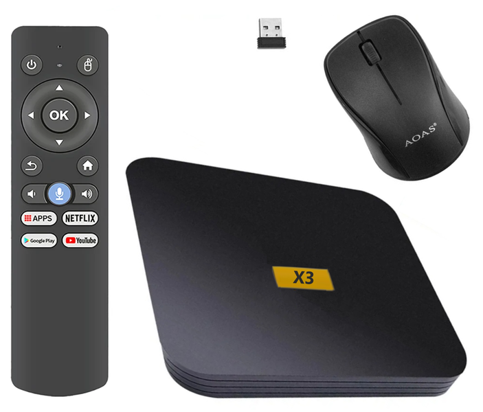 EXP-X3 Android 13 Tv Box + Wireless Mouse. AI Assist, 16GB Rom, 2GB Ram.